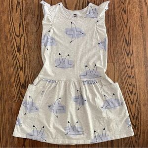 TEA Collection brand girl’s short sleeve flutter dress with seagulls